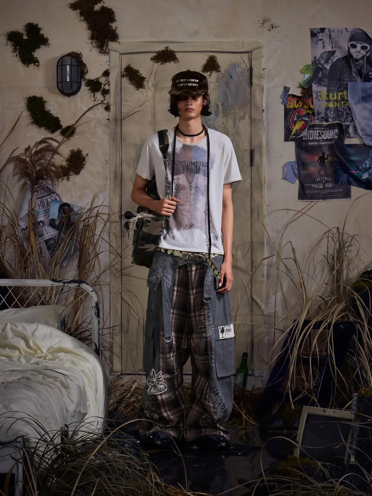 EMO"Digital Scar" Patchwork Trousers