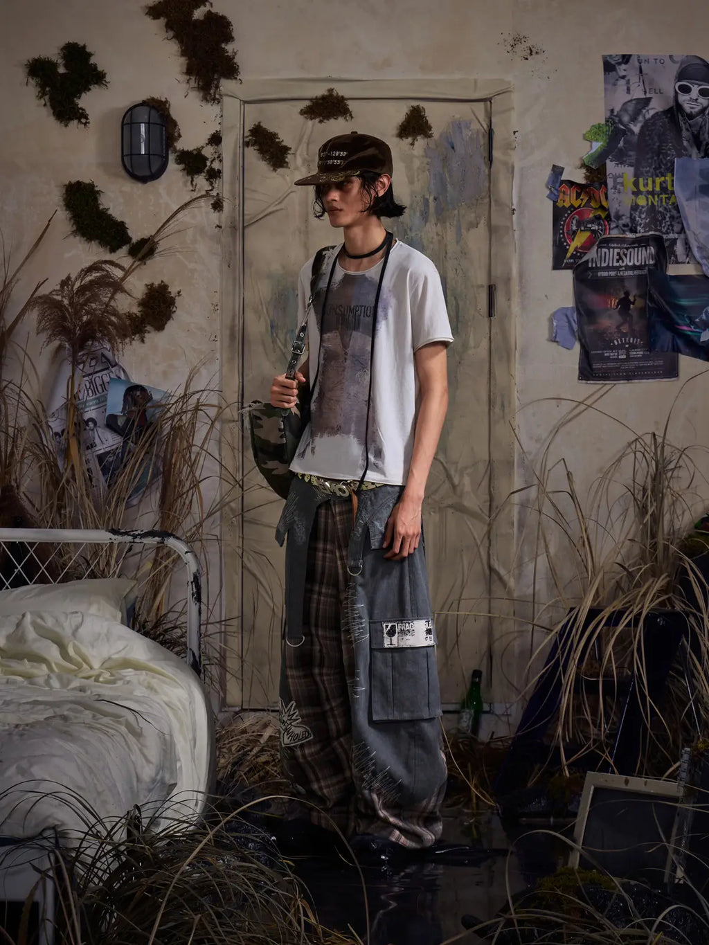 EMO"Digital Scar" Patchwork Trousers