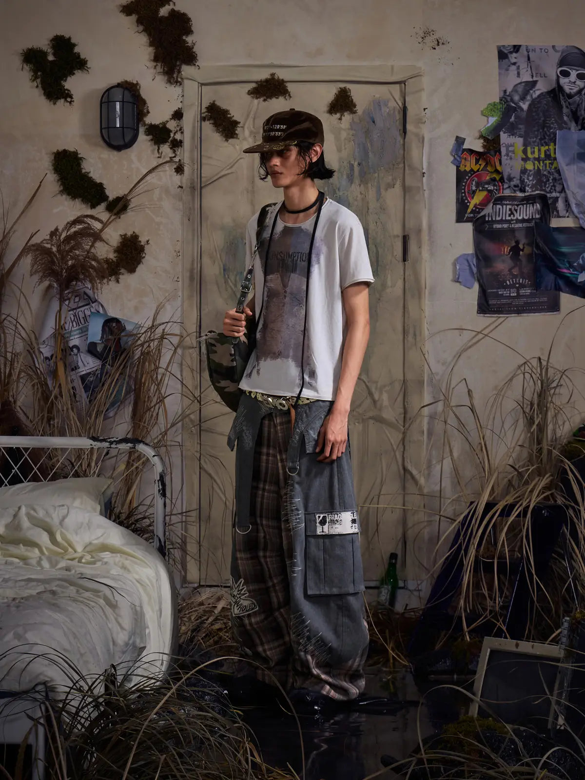 EMO"Digital Scar" Patchwork Trousers