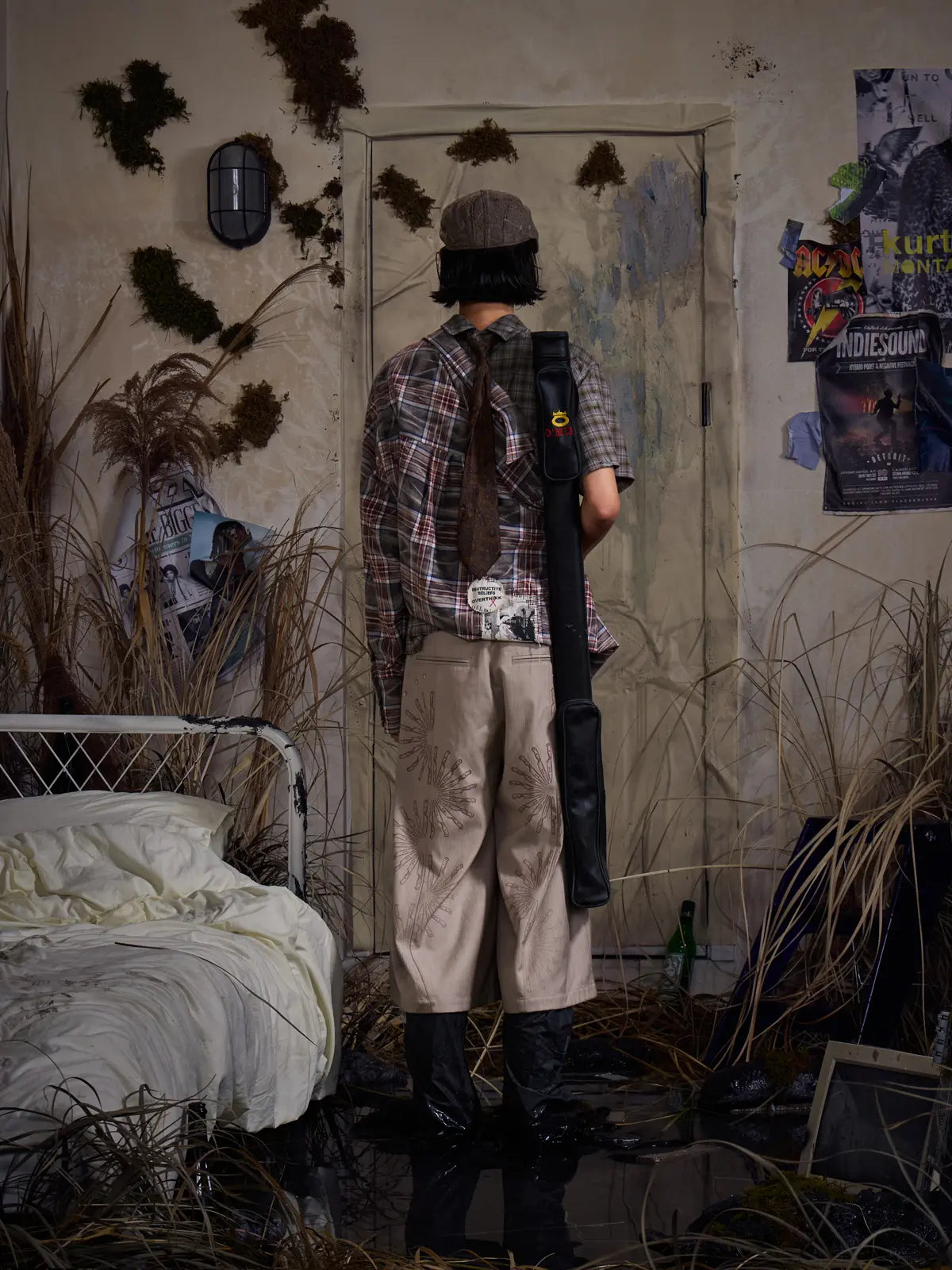 EMO "Filtered Words" Wide Leg Trousers