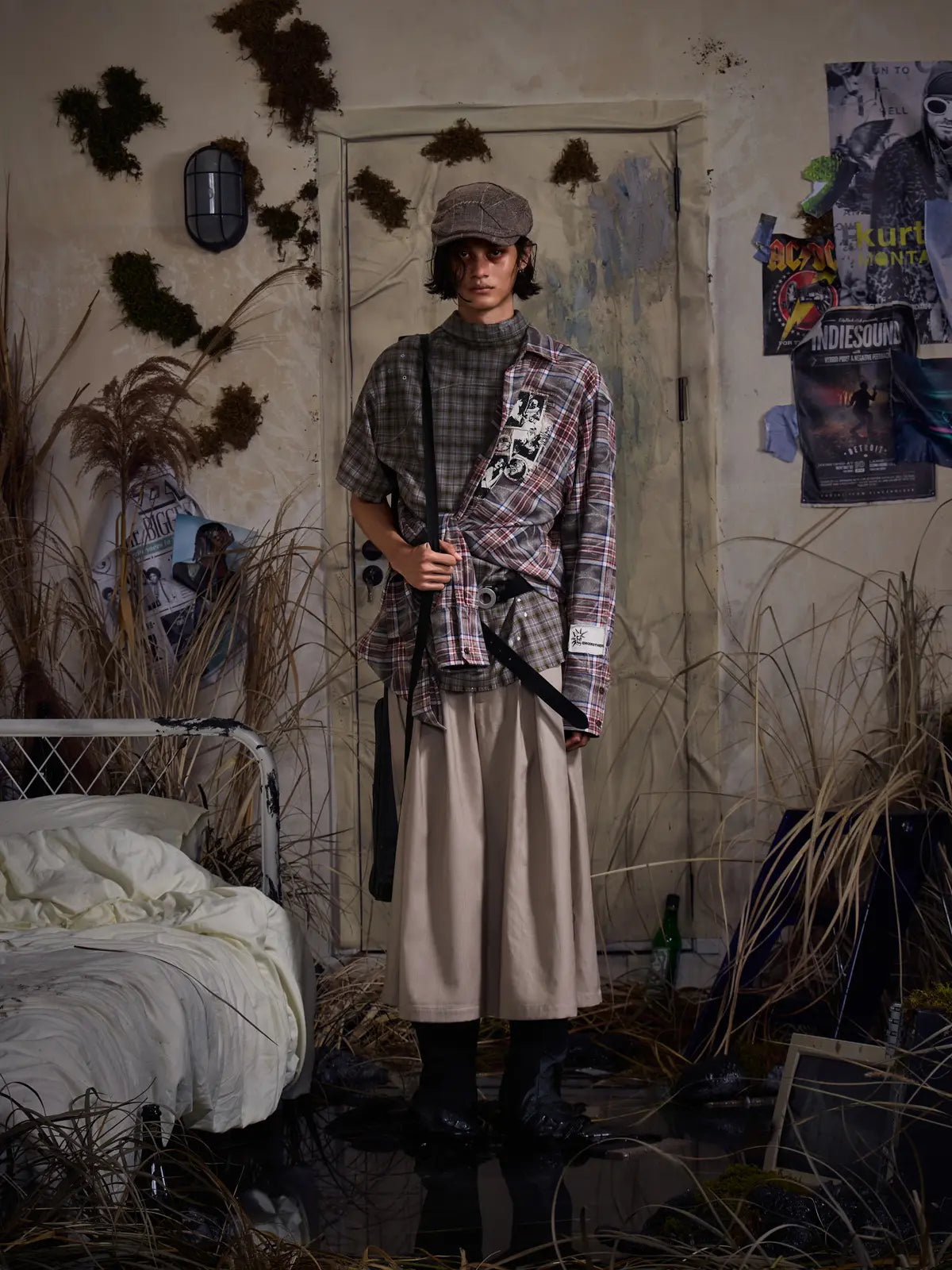 EMO "Filtered Words" Wide Leg Trousers