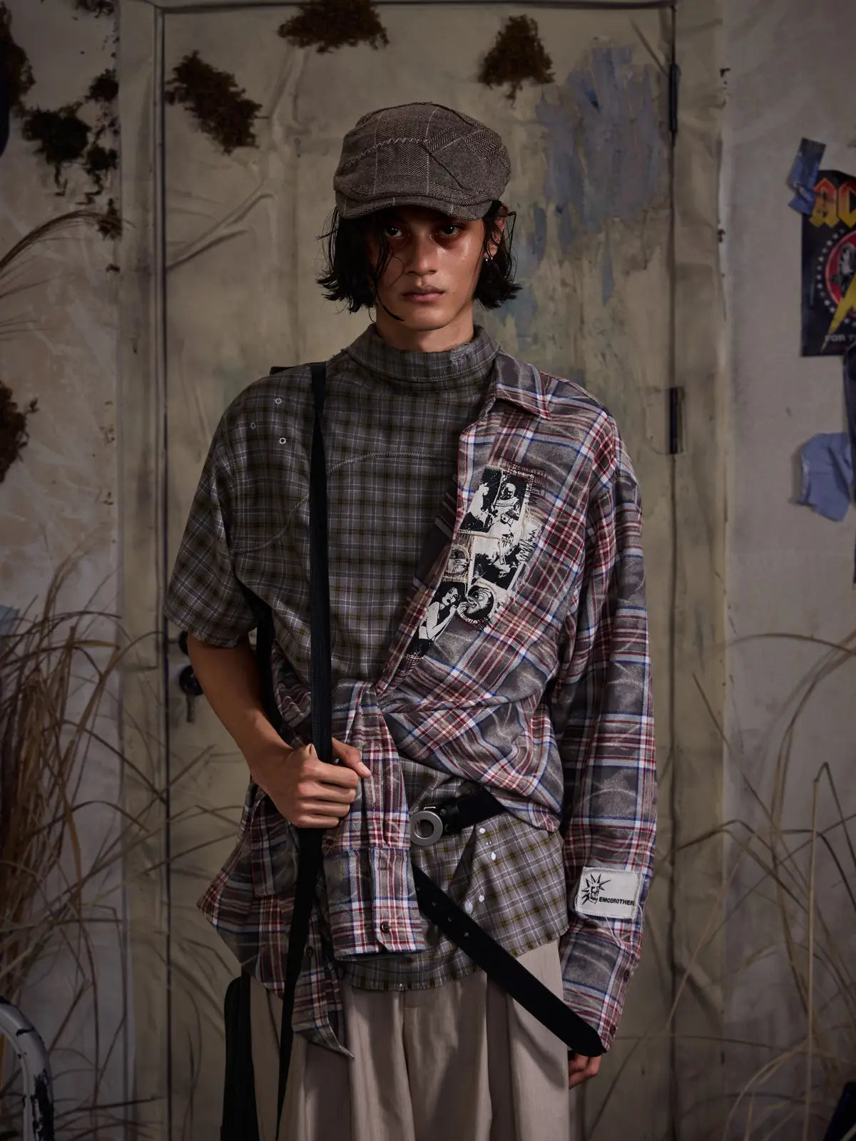 EMO"Distortion Plaid" Oversized Shirt