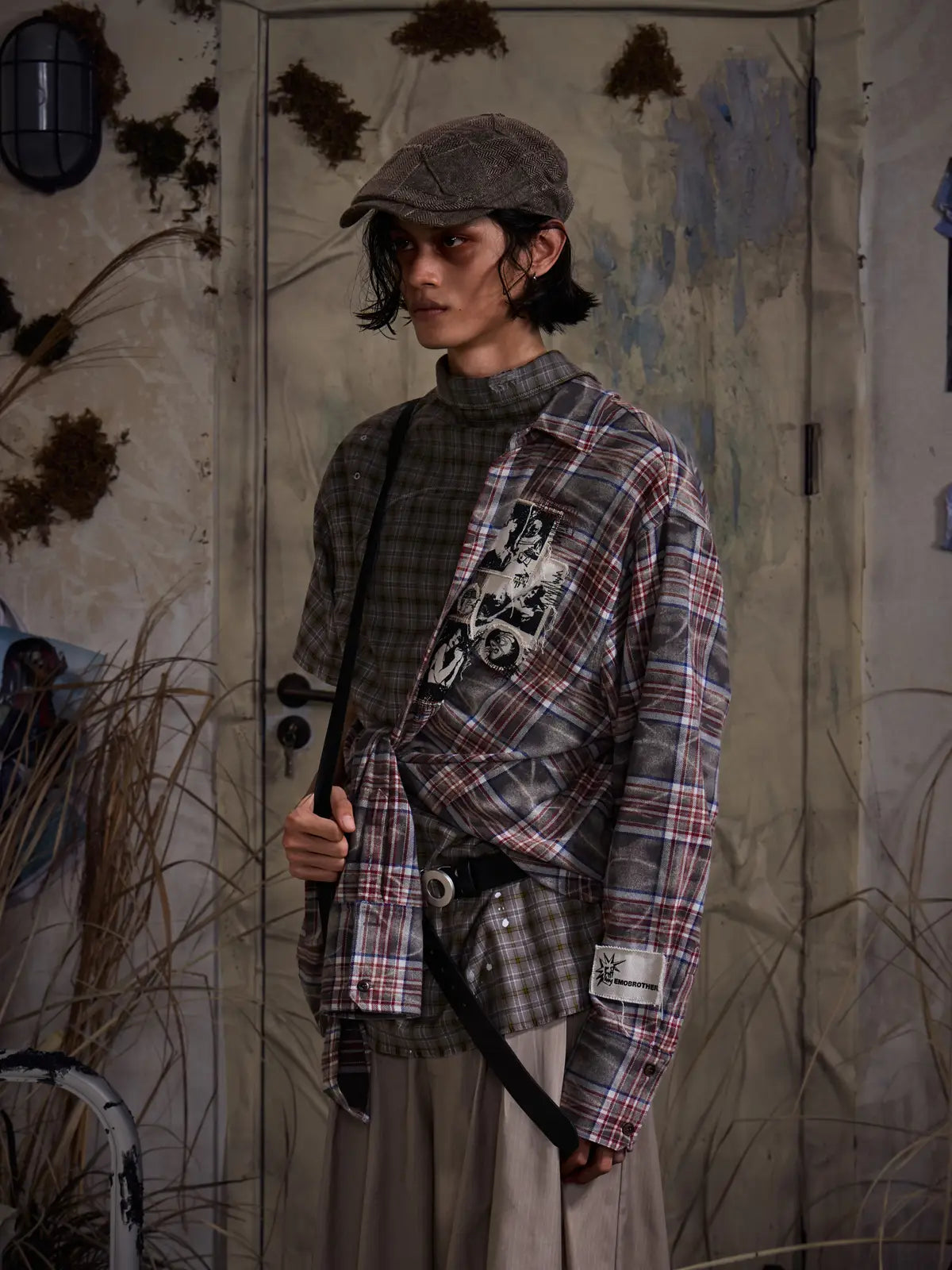 EMO"Distortion Plaid" Oversized Shirt