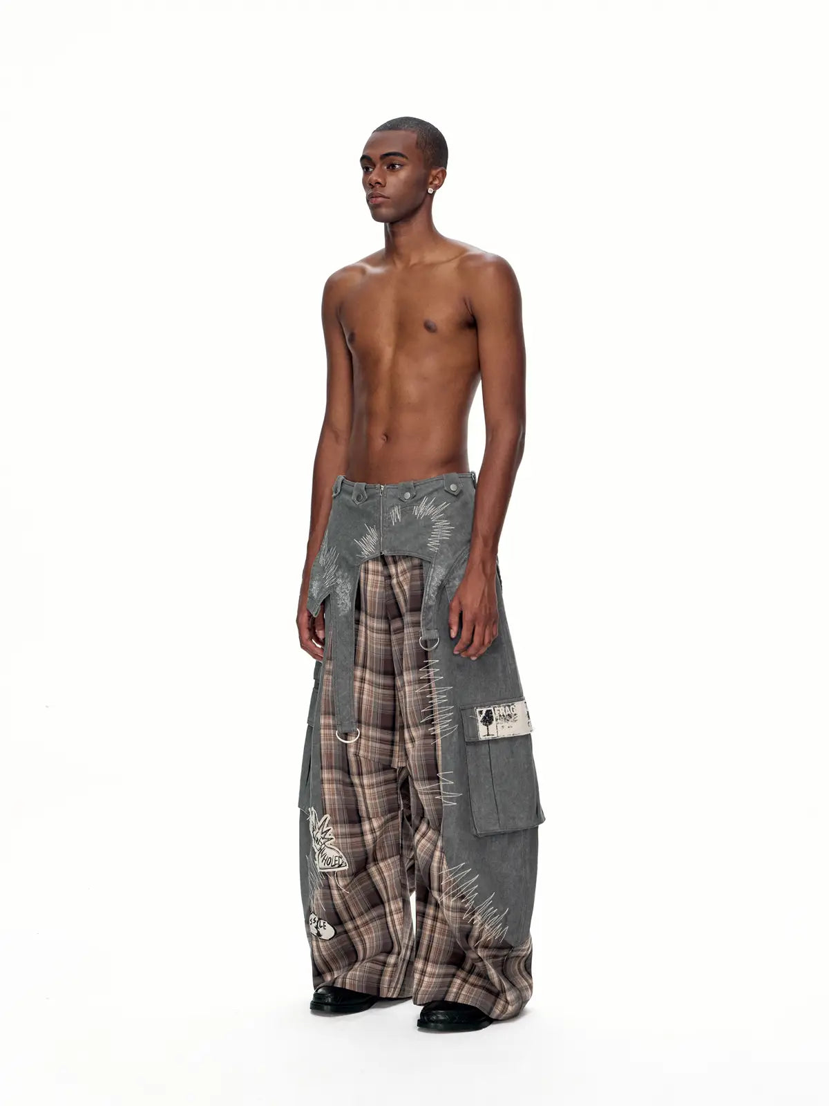 EMO"Digital Scar" Patchwork Trousers