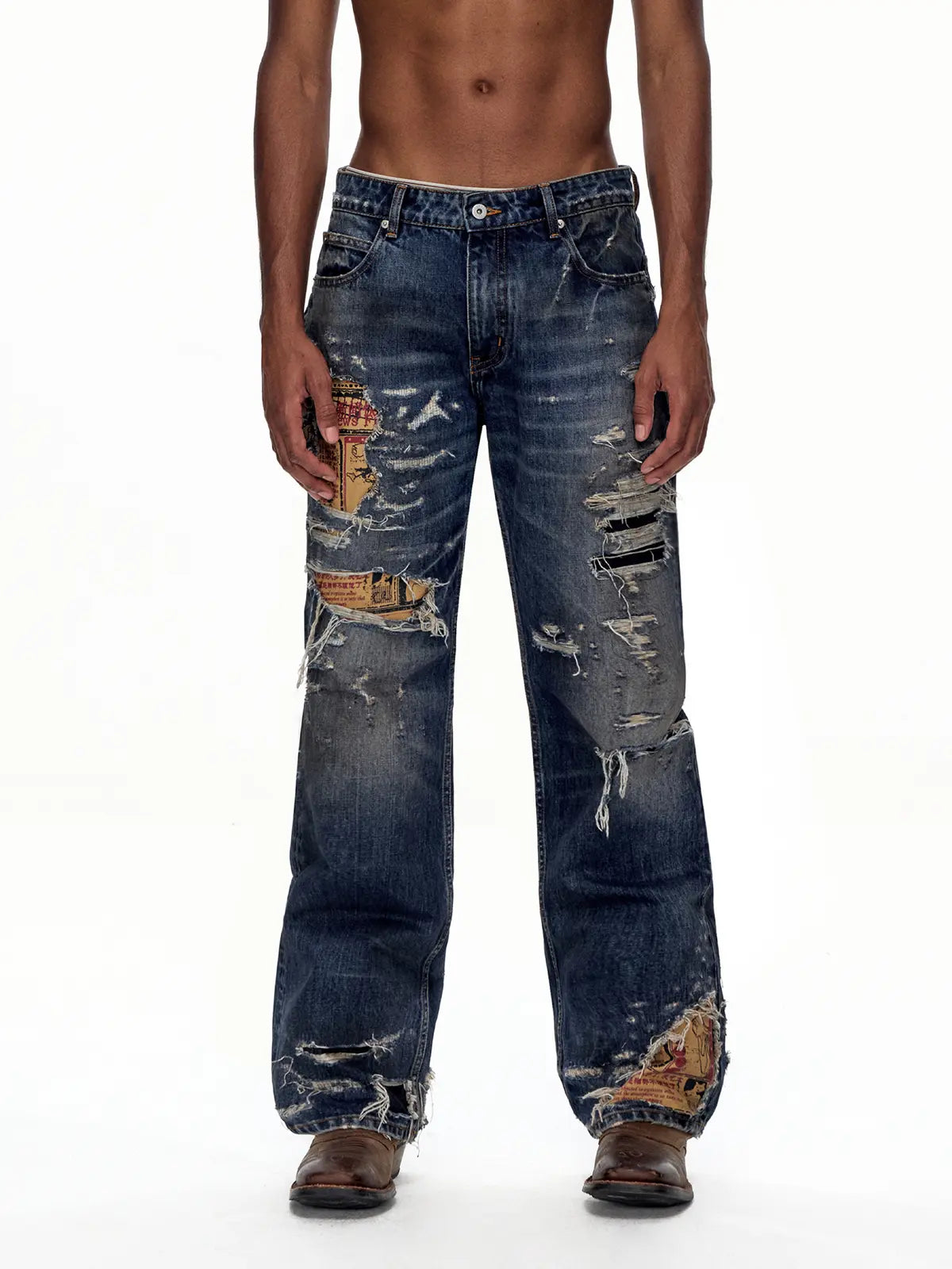 EMO "Shredded Truth" Vintage Straight Denim