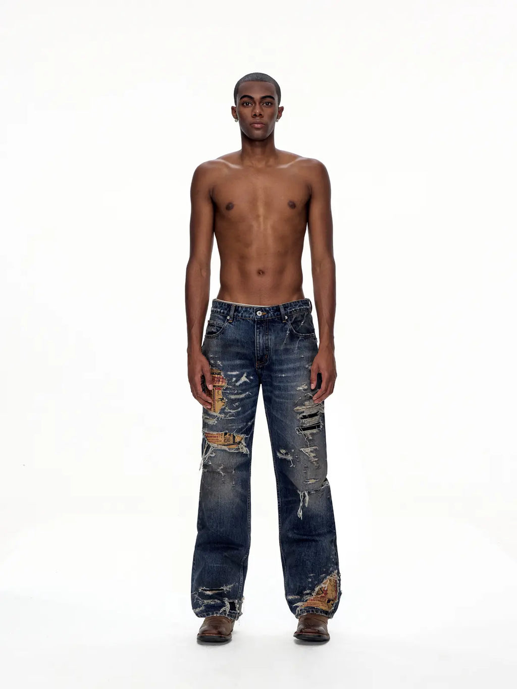 EMO "Shredded Truth" Vintage Straight Denim