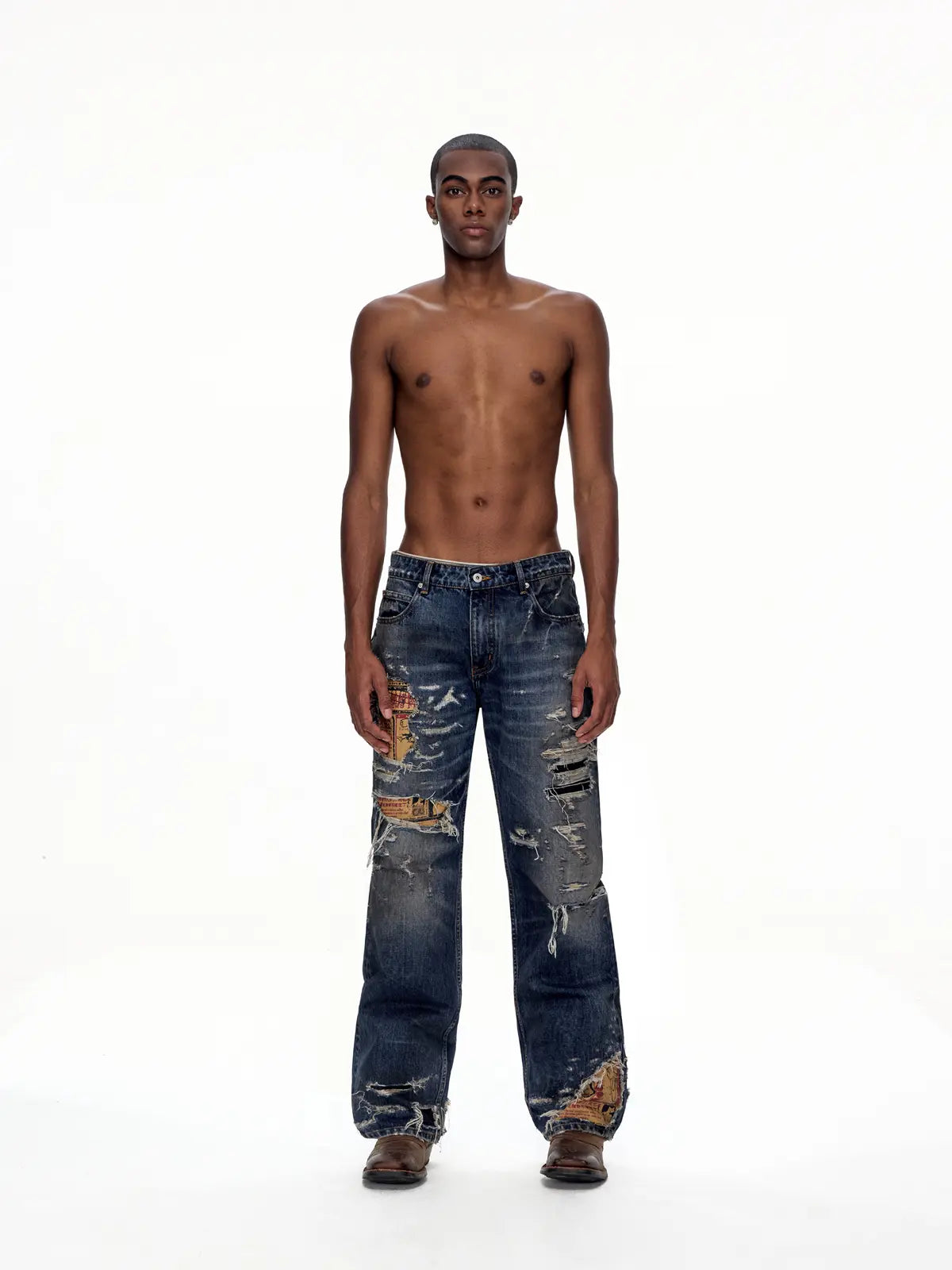 EMO "Shredded Truth" Vintage Straight Denim