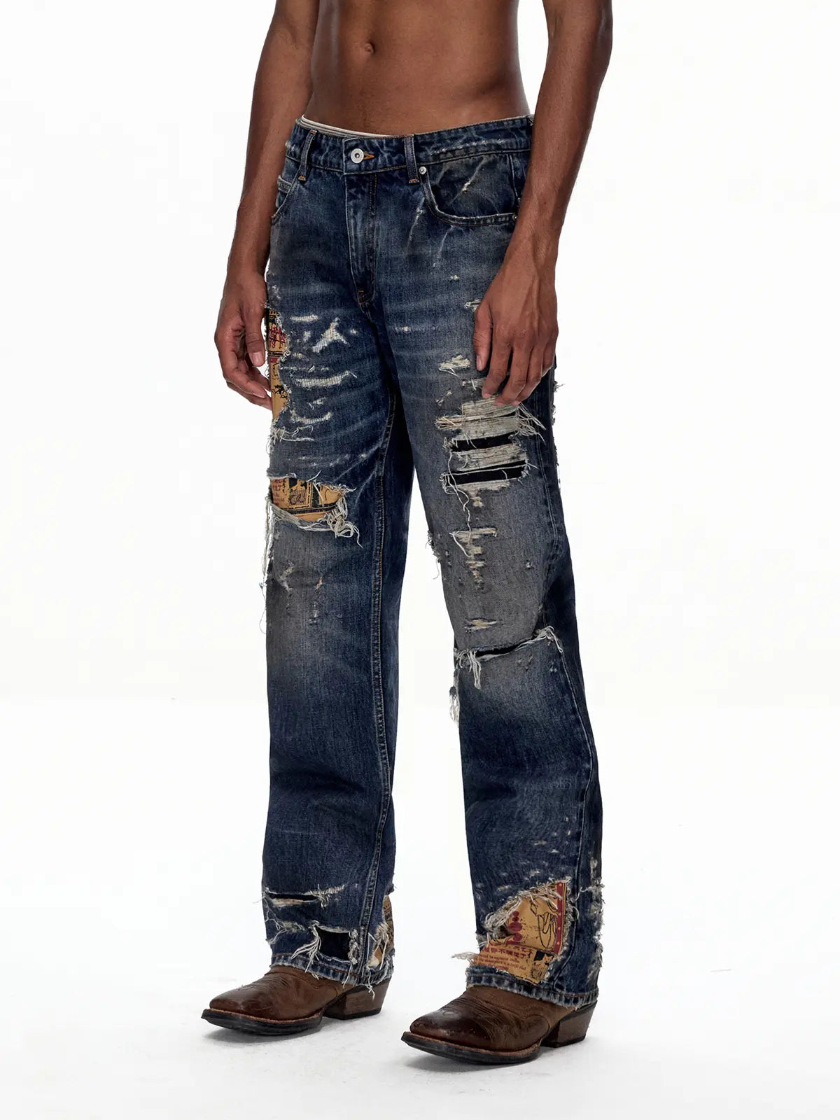 EMO "Shredded Truth" Vintage Straight Denim
