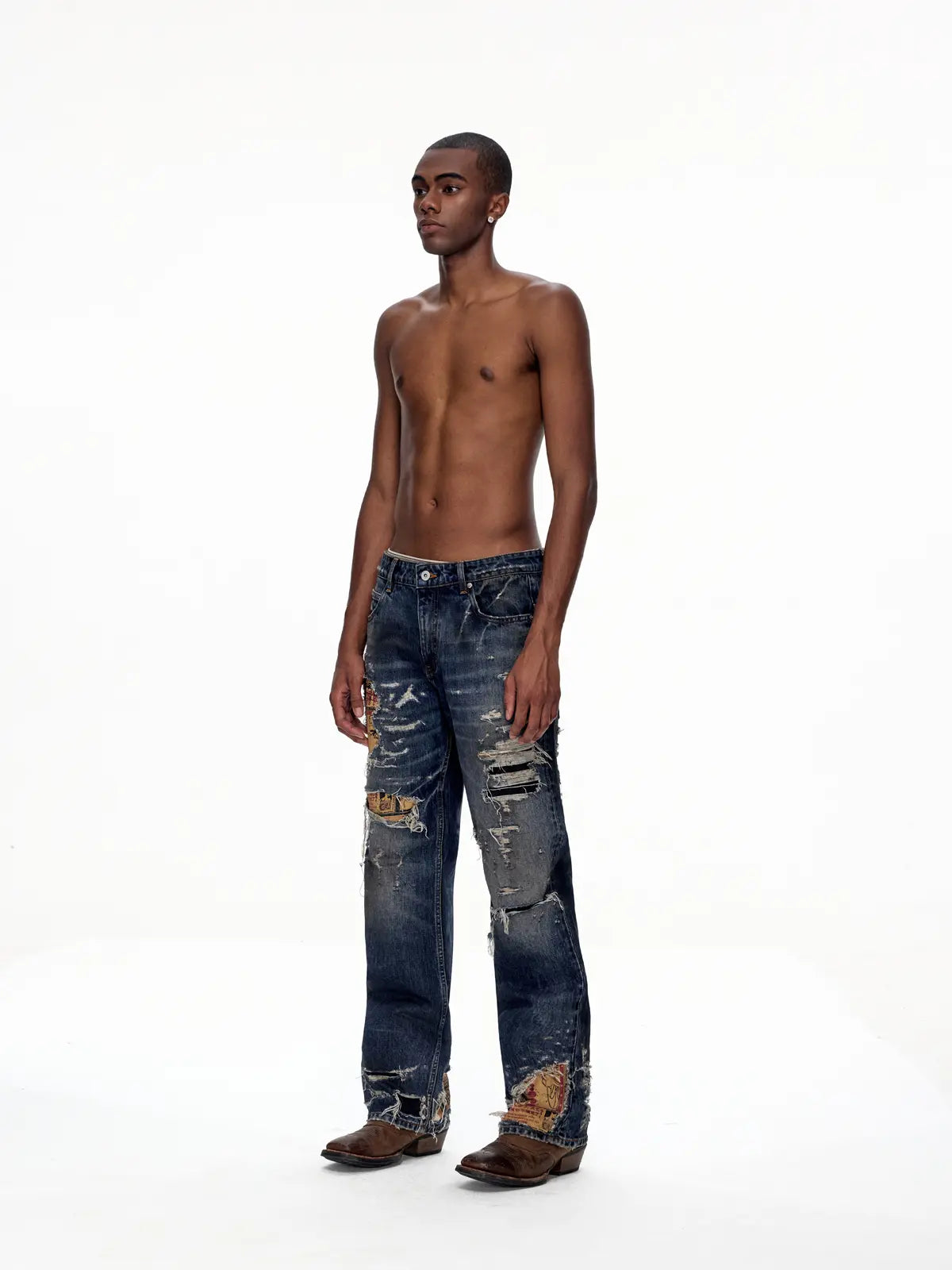 EMO "Shredded Truth" Vintage Straight Denim