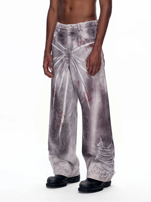 EMO "Cyber Bruise" Distressed A-Line Jeans