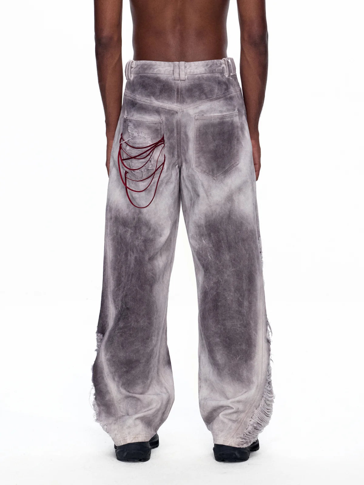 EMO "Cyber Bruise" Distressed A-Line Jeans