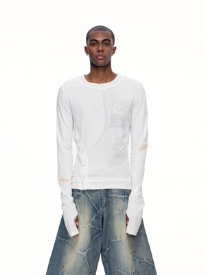 EMO  "Digital Veils" Layered Tee