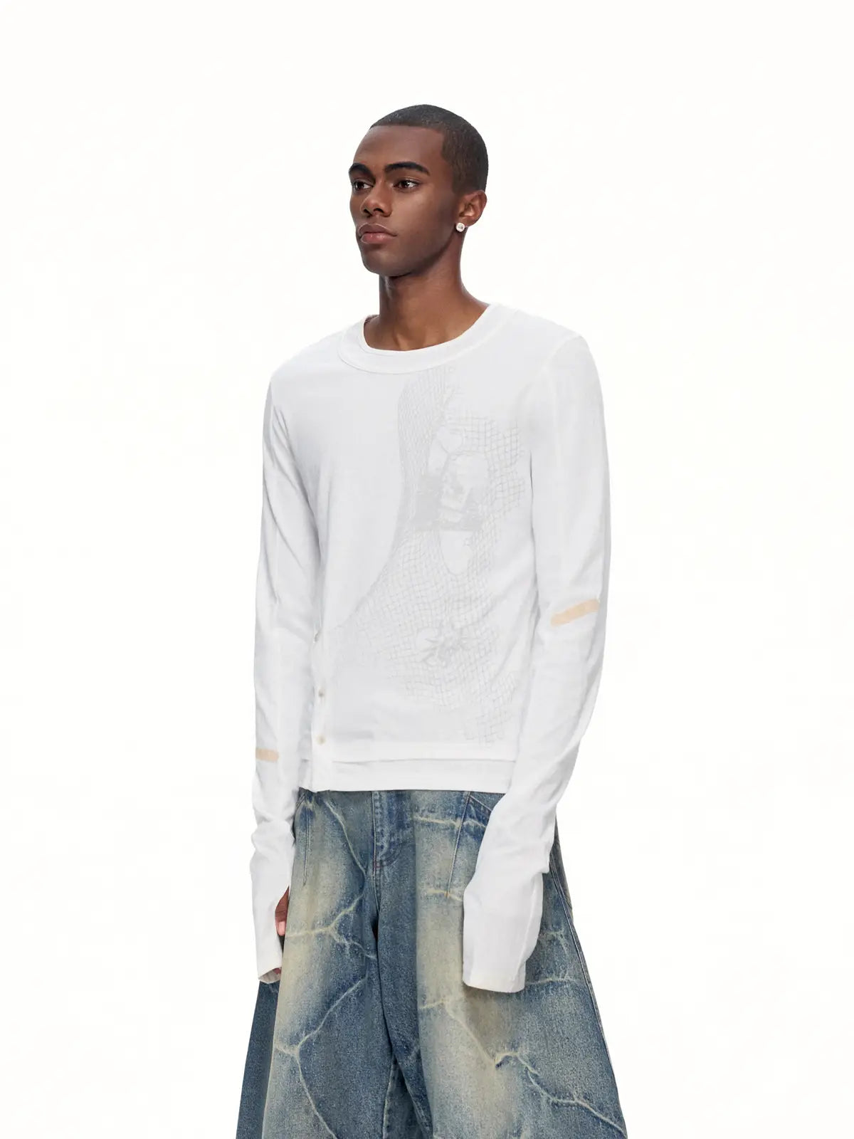 EMO  "Digital Veils" Layered Tee