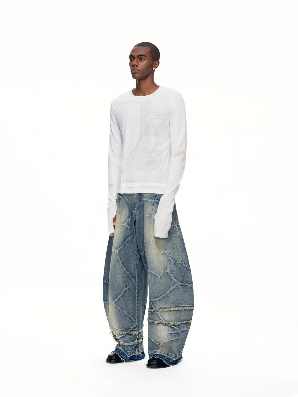 EMO  "Digital Veils" Layered Tee