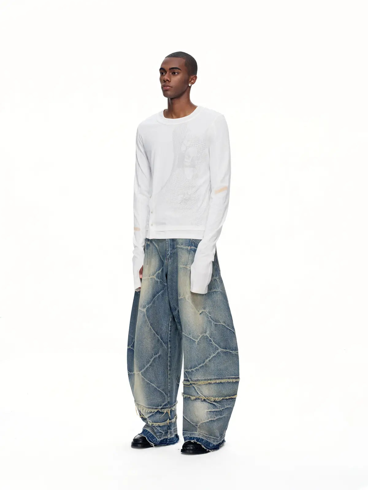 EMO  "Digital Veils" Layered Tee