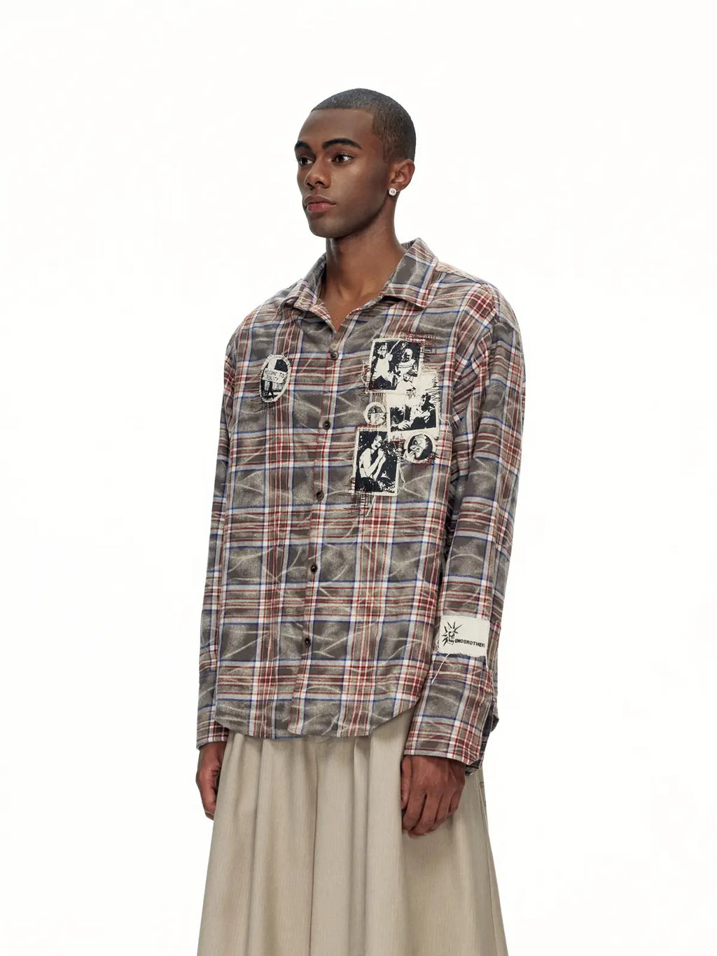EMO"Distortion Plaid" Oversized Shirt