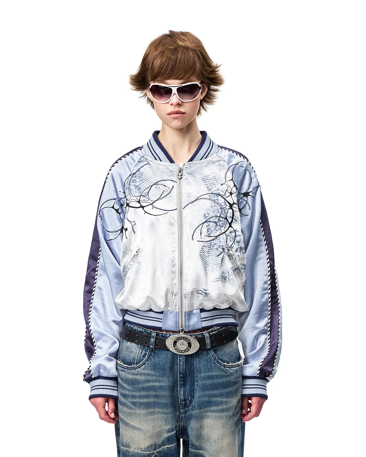 EMO Snowstorm Print Sukajan Jacket