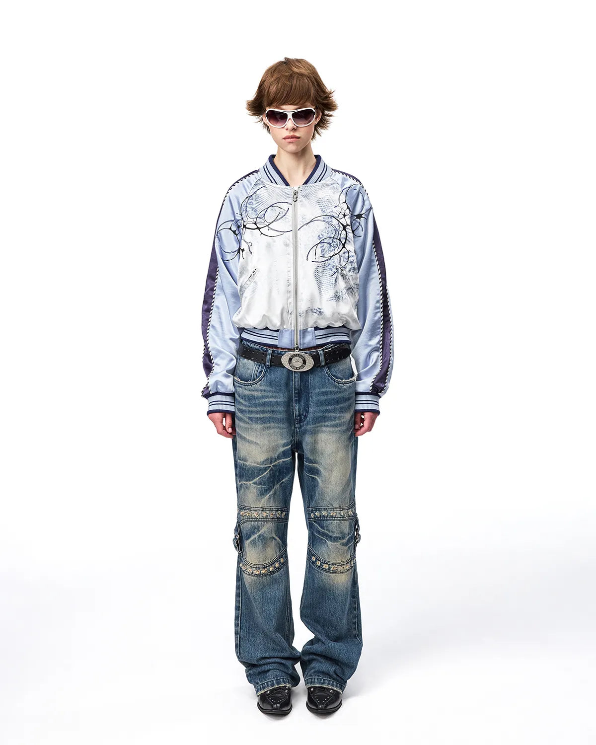 EMO Snowstorm Print Sukajan Jacket