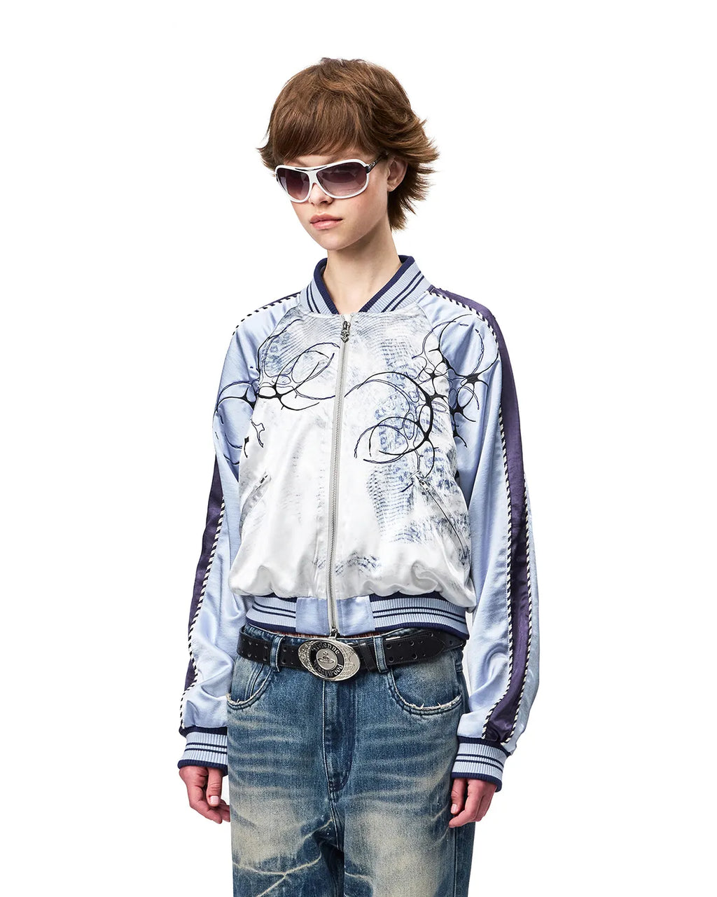 EMO Snowstorm Print Sukajan Jacket
