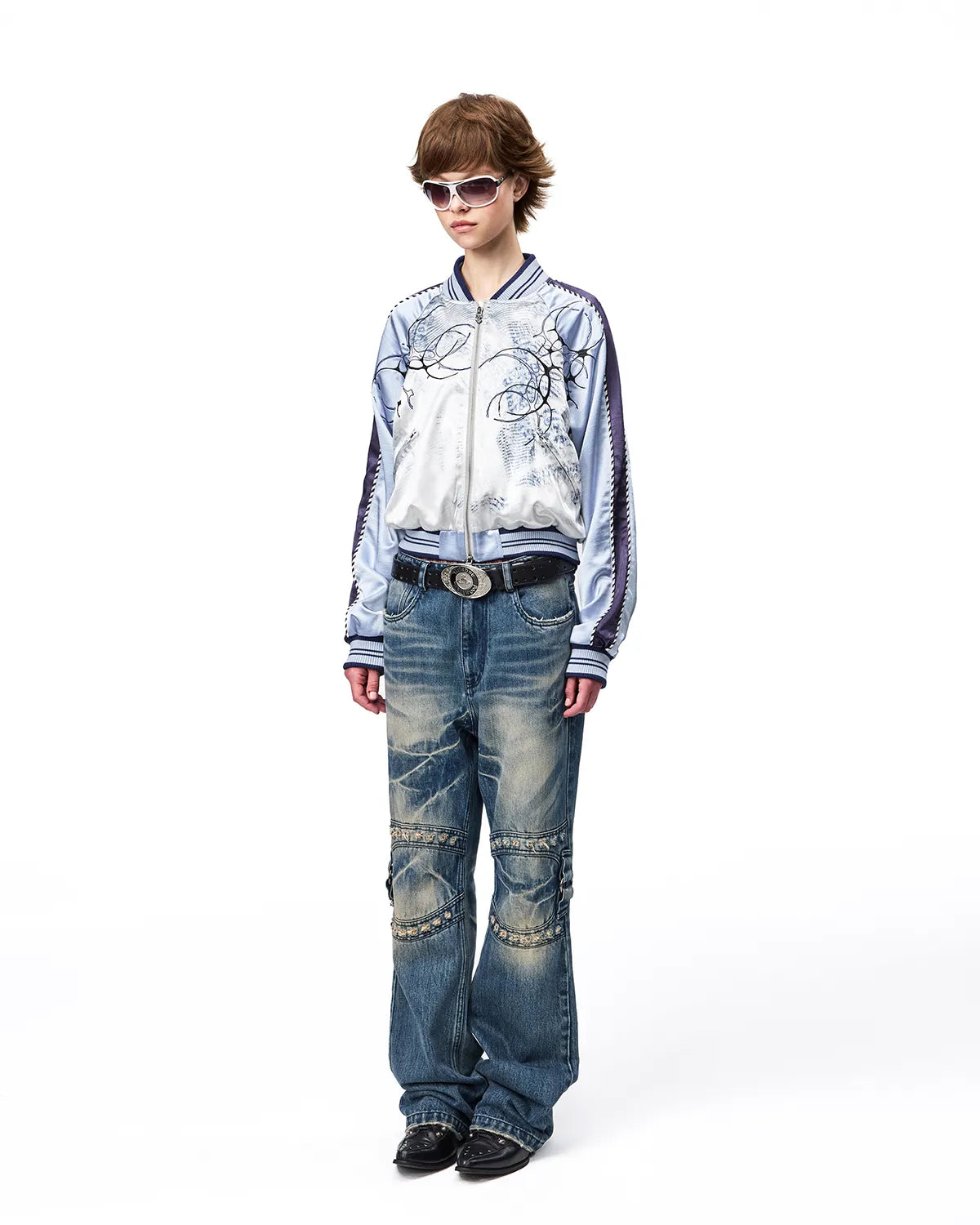 EMO Snowstorm Print Sukajan Jacket
