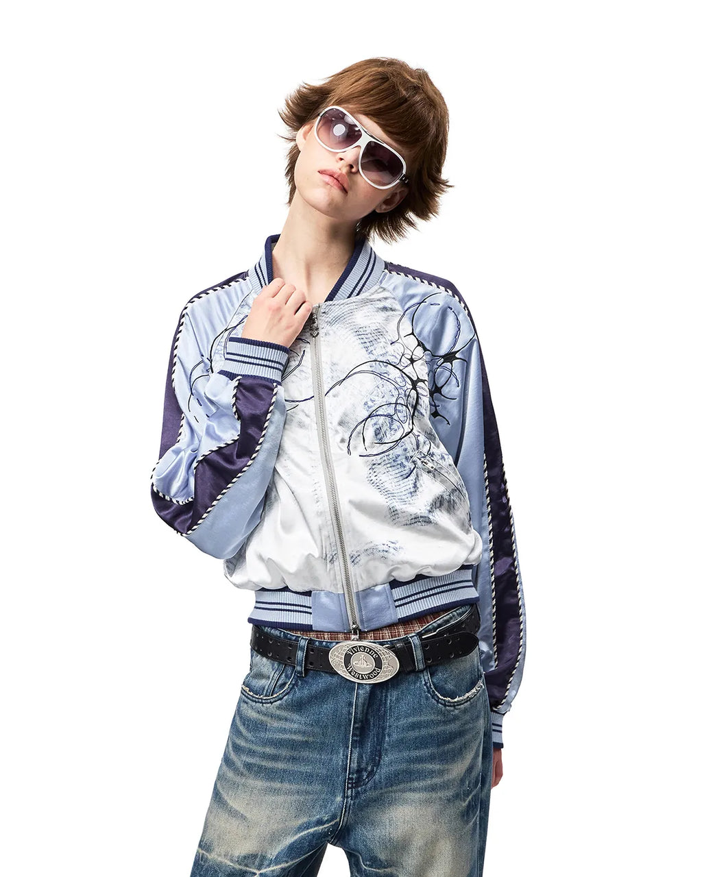 EMO Snowstorm Print Sukajan Jacket