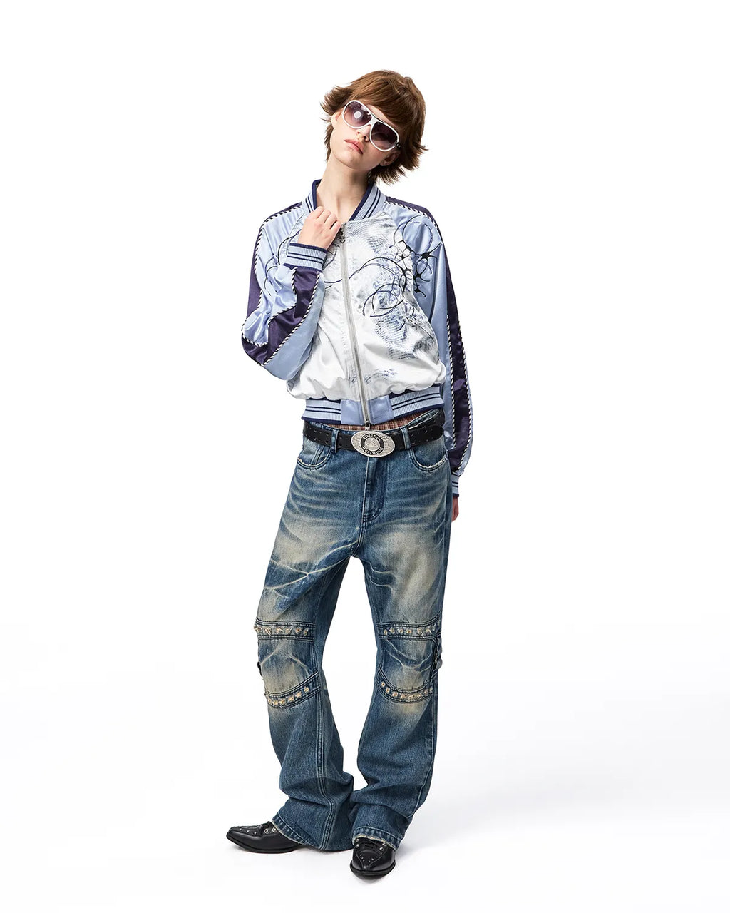 EMO Snowstorm Print Sukajan Jacket