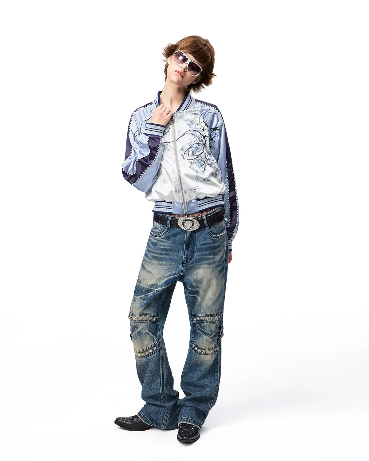 EMO Snowstorm Print Sukajan Jacket