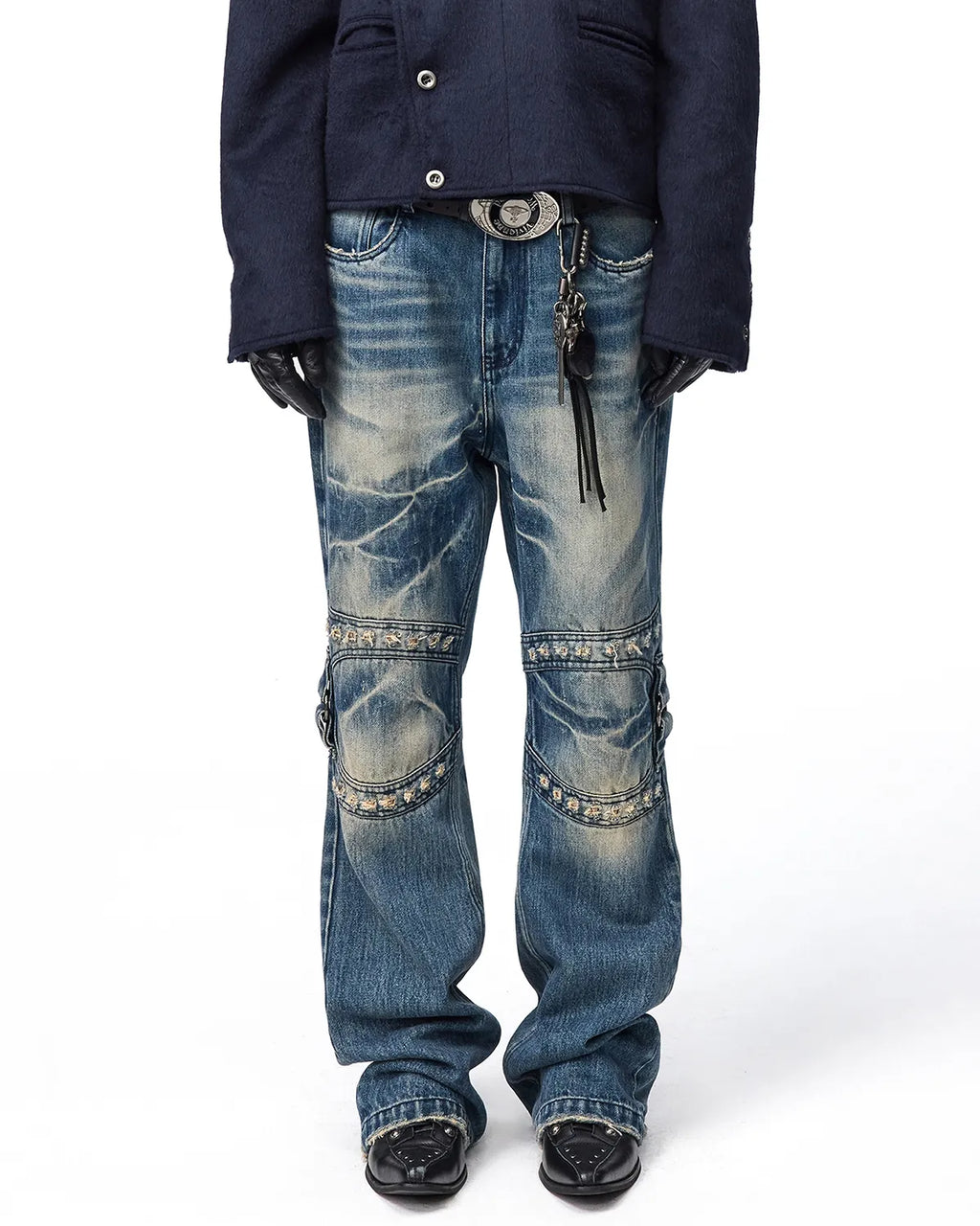 EMO Square Studded Slim Fit Jeans