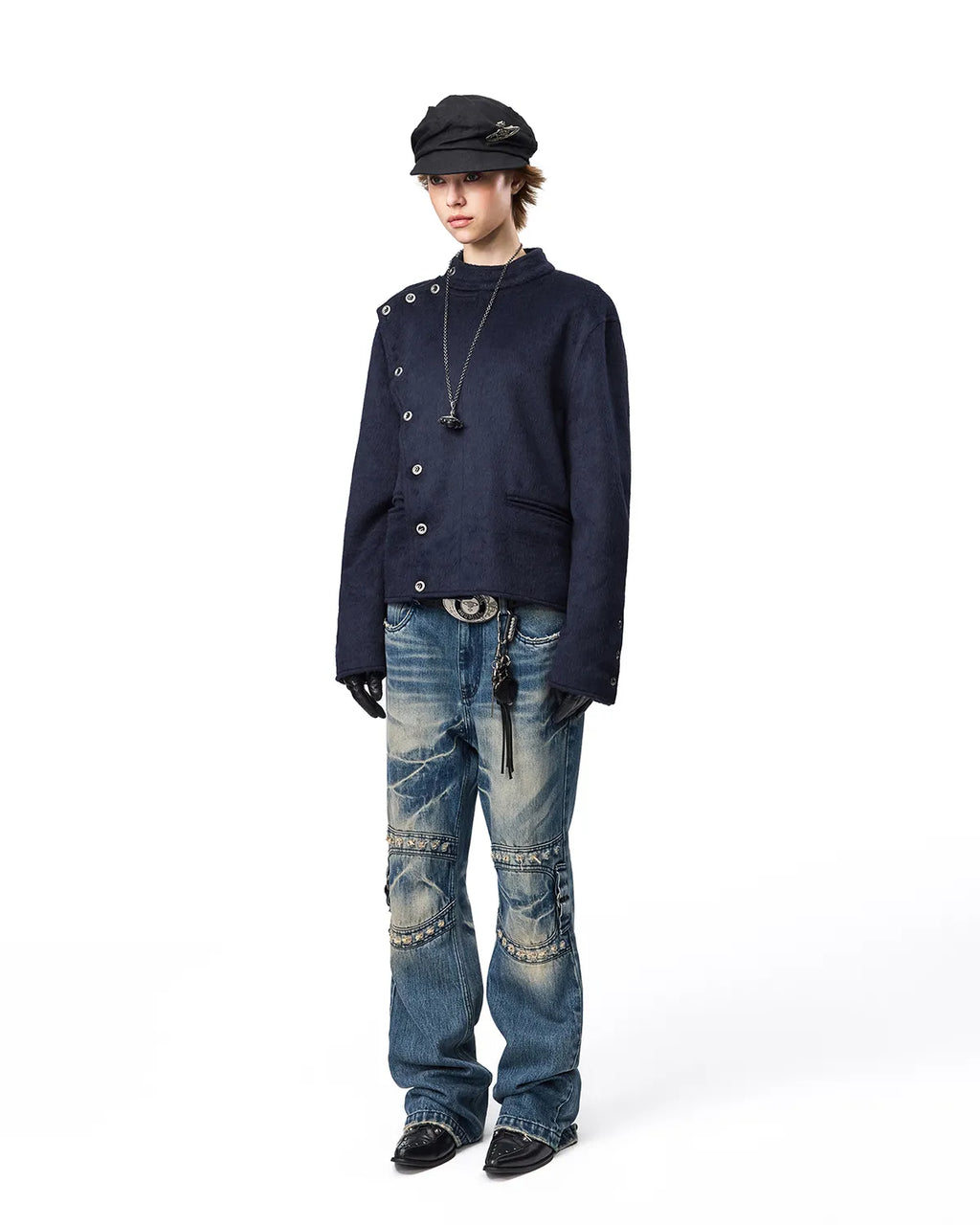 EMO Square Studded Slim Fit Jeans