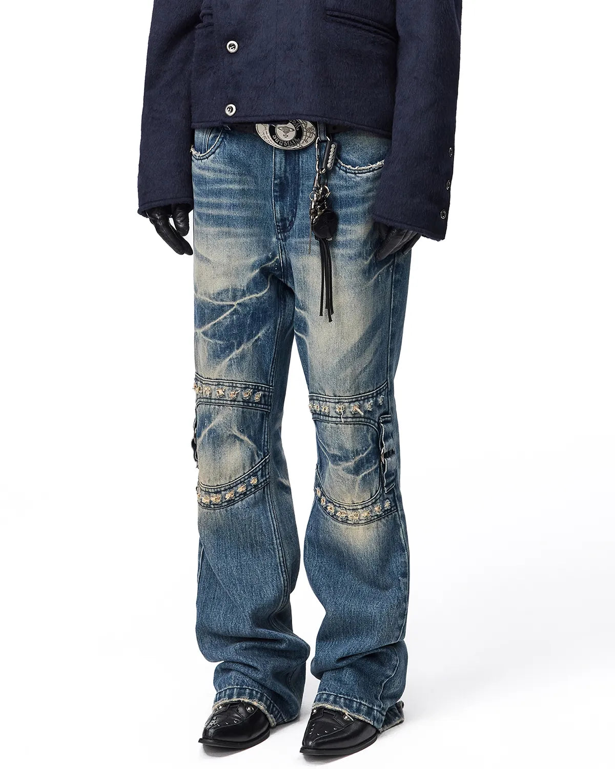 EMO Square Studded Slim Fit Jeans