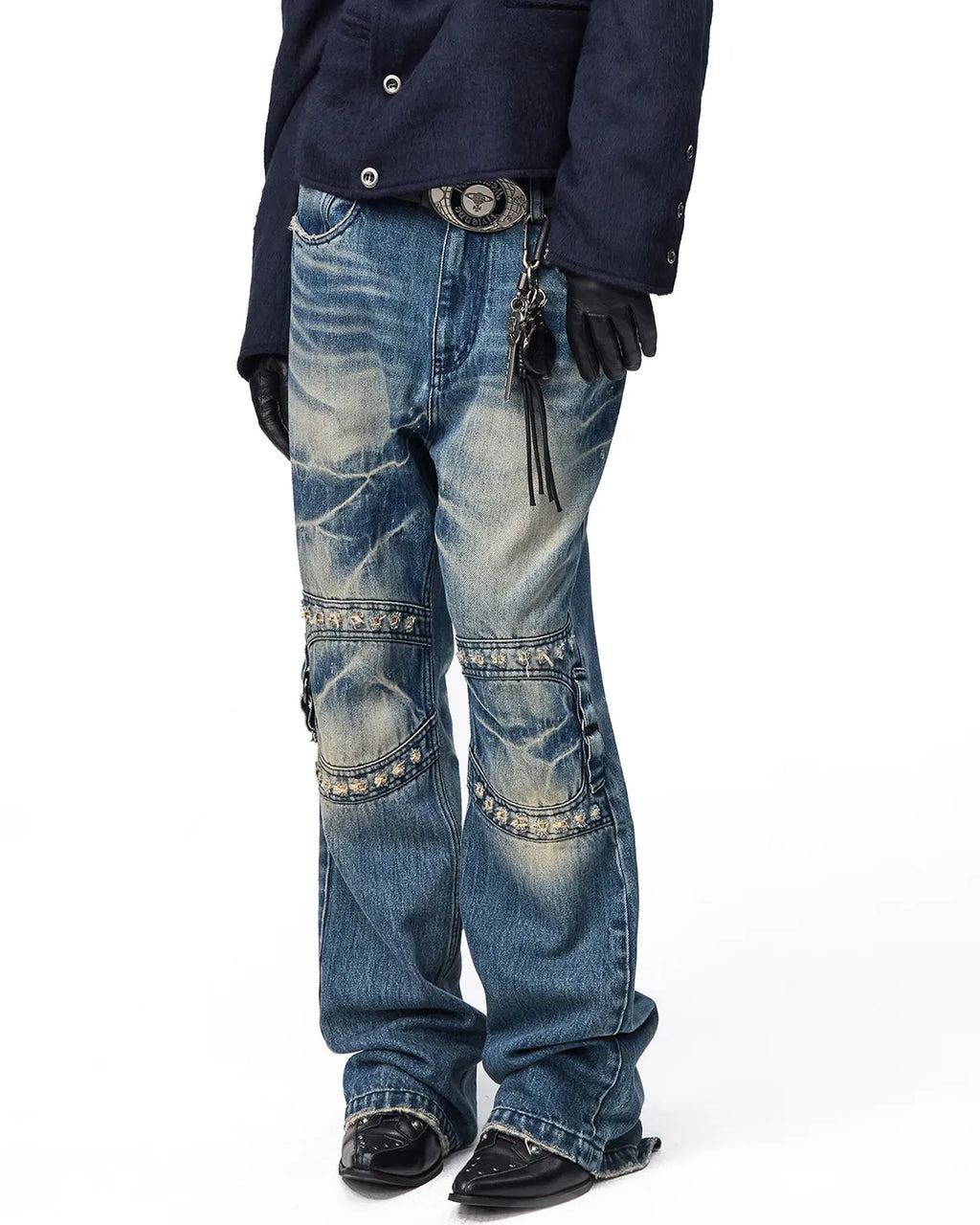 EMO Square Studded Slim Fit Jeans