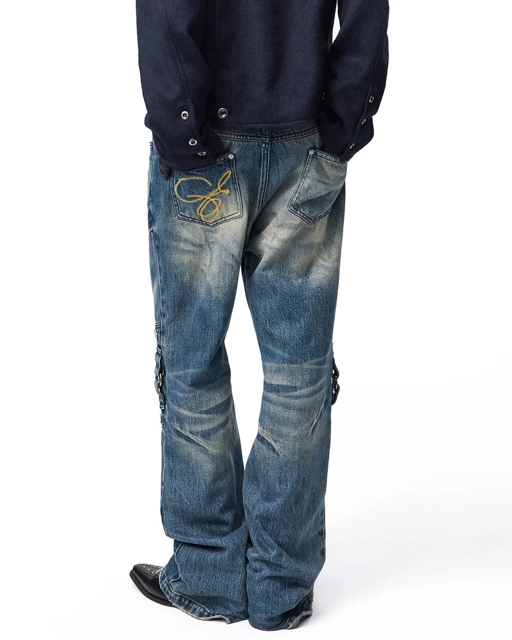 EMO Square Studded Slim Fit Jeans