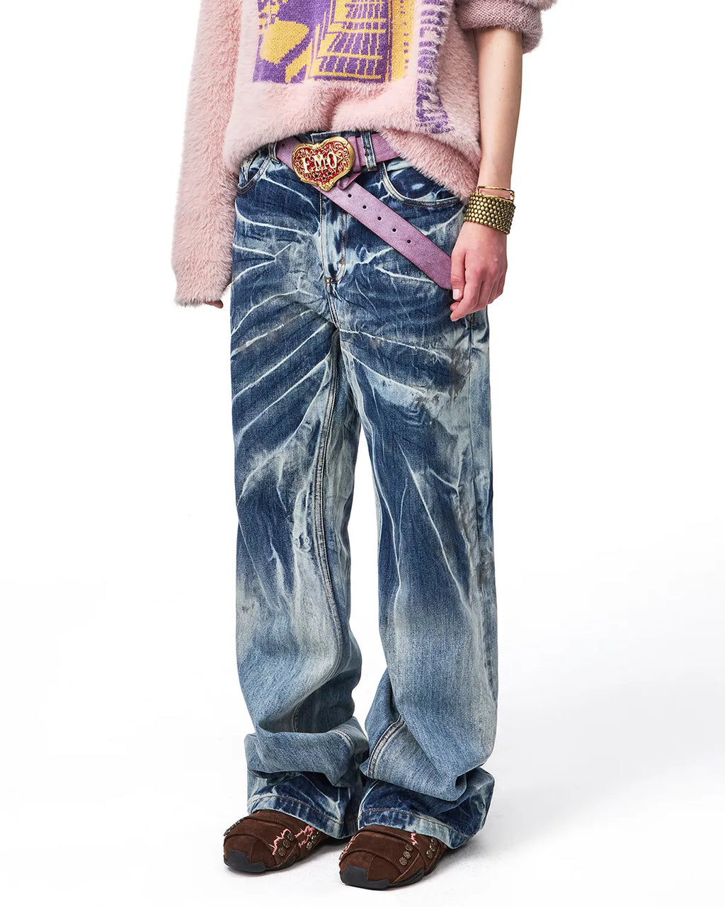 EMO Lightning Wash Wide-Leg Jeans