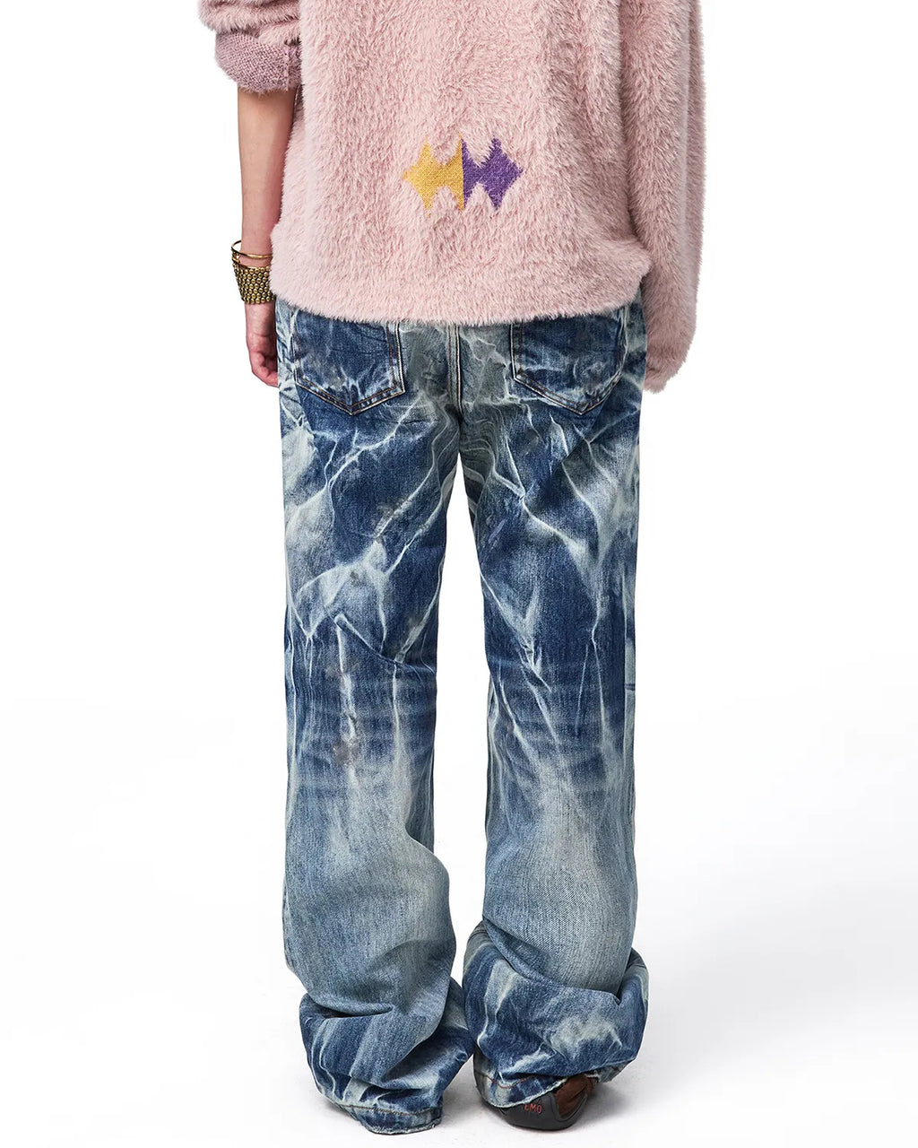 EMO Lightning Wash Wide-Leg Jeans