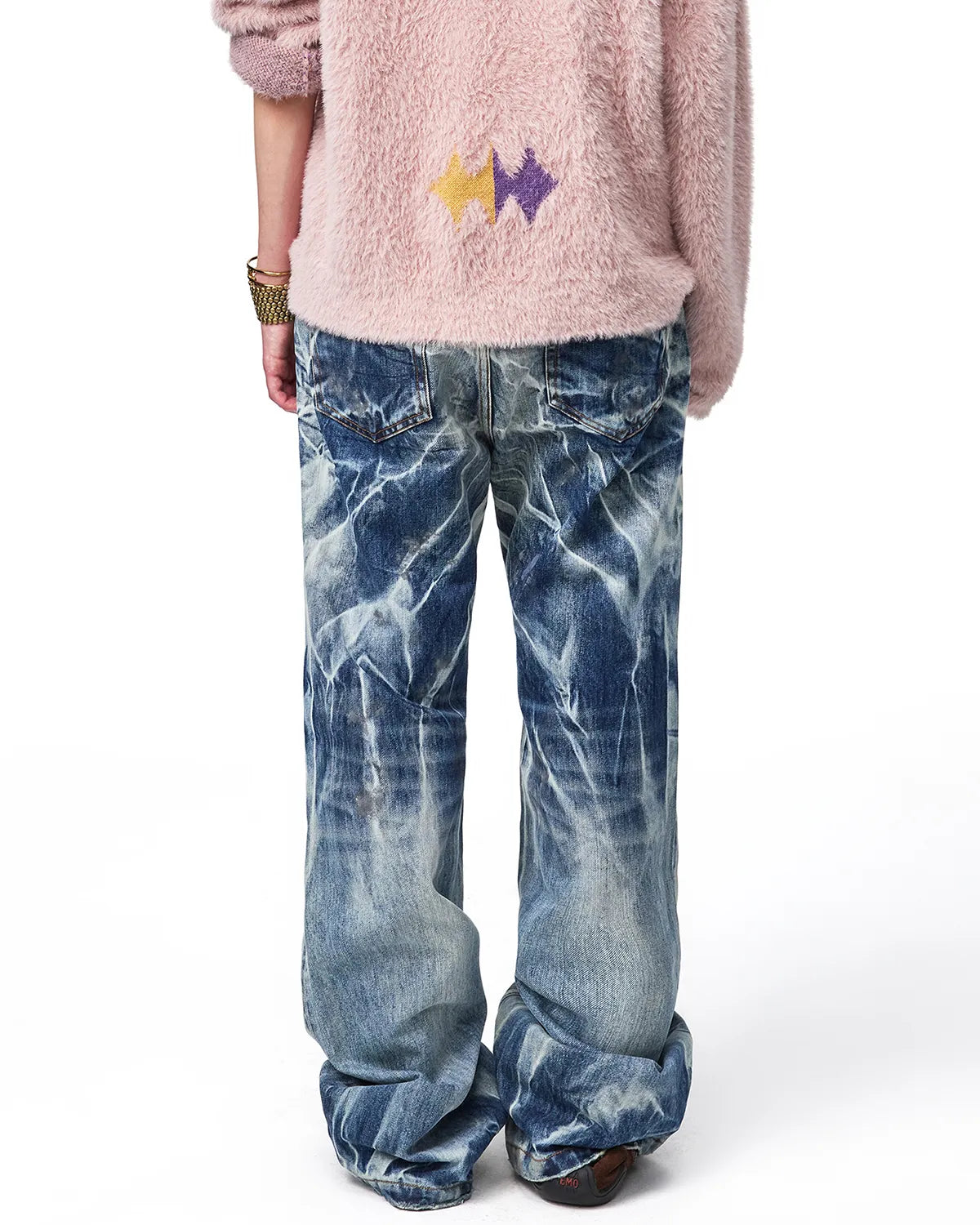 EMO Lightning Wash Wide-Leg Jeans