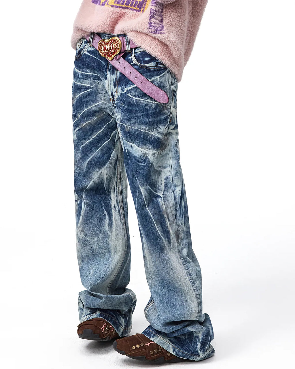 EMO Lightning Wash Wide-Leg Jeans