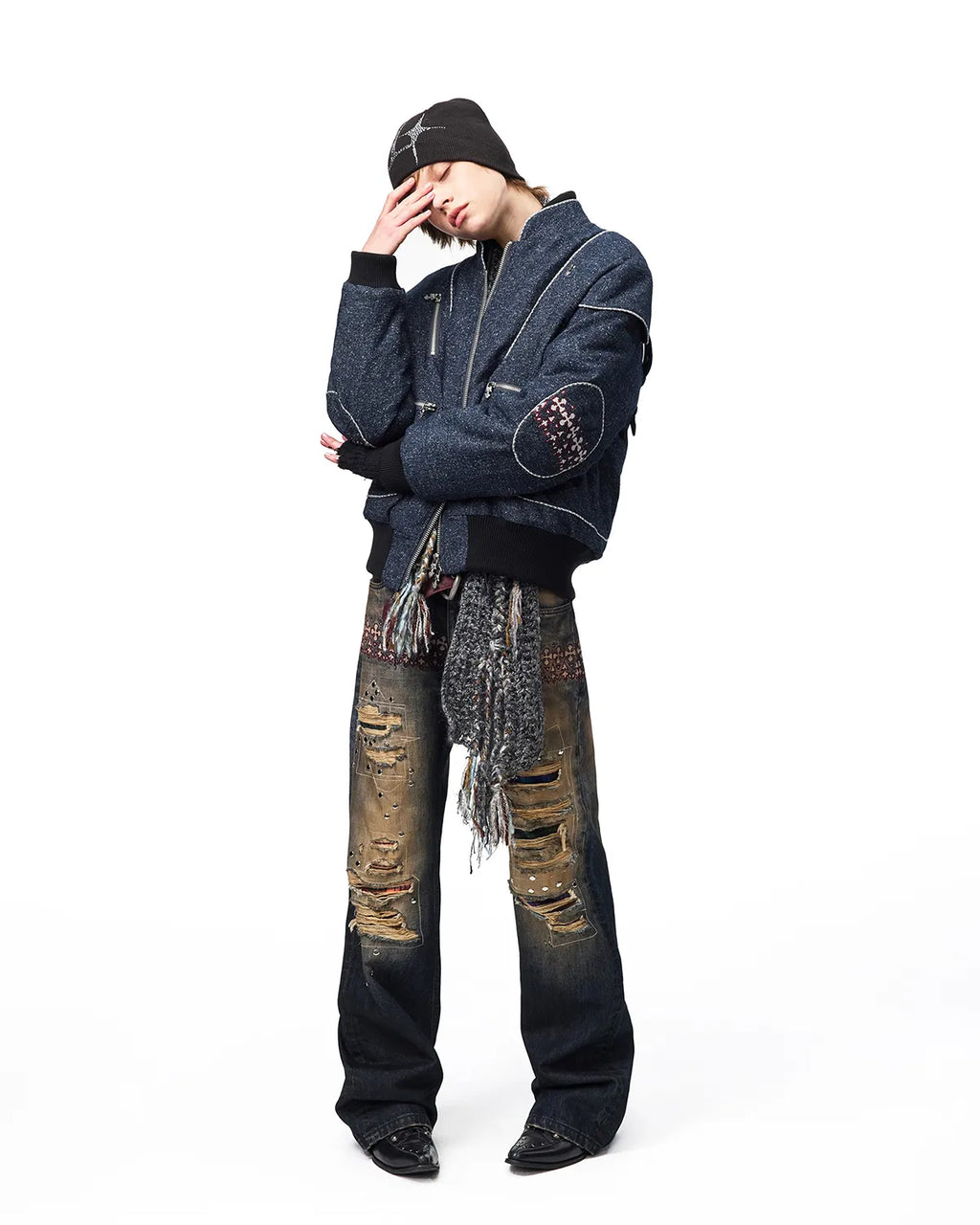 EMO Panelled Brushed Flight Jacket