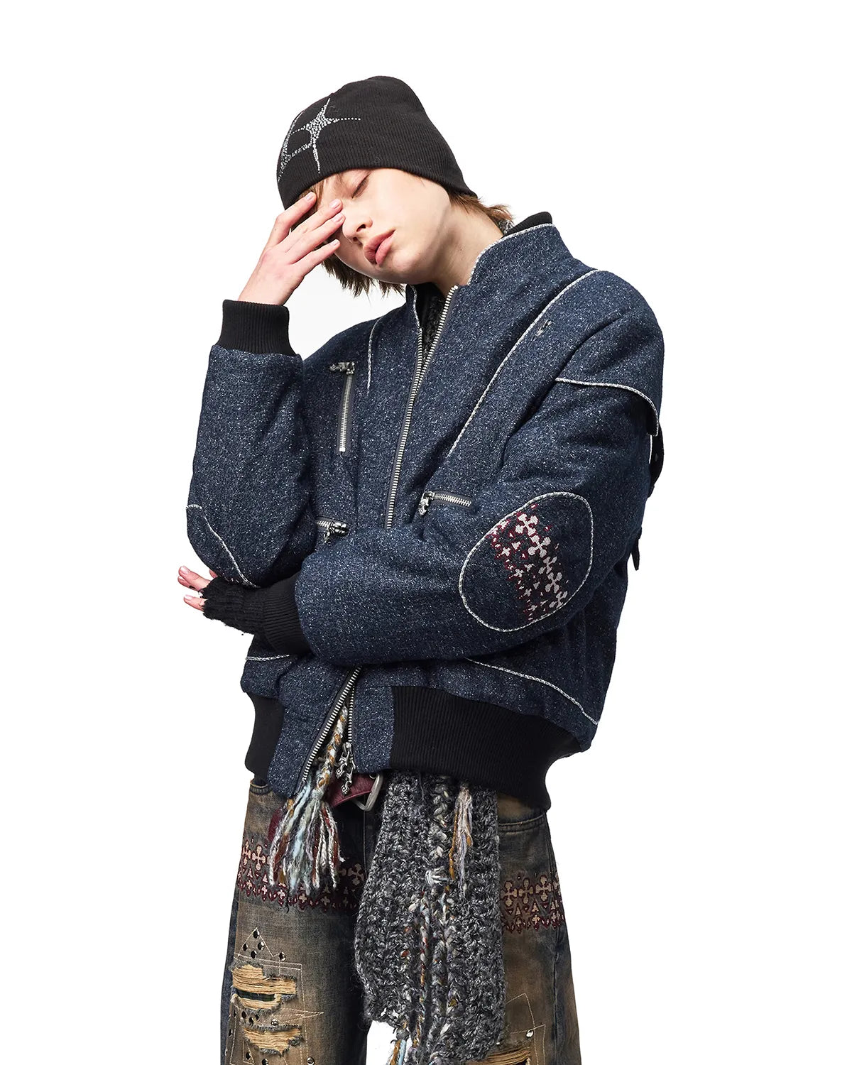 EMO Panelled Brushed Flight Jacket