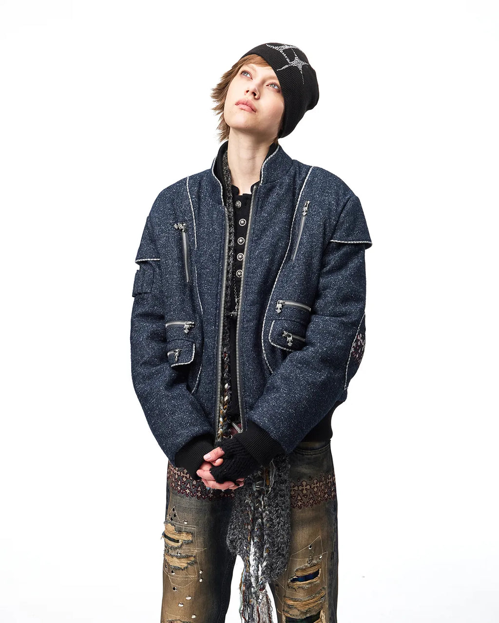 EMO Panelled Brushed Flight Jacket