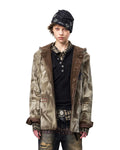 EMO Washed Corduroy Hooded Jacket Brown
