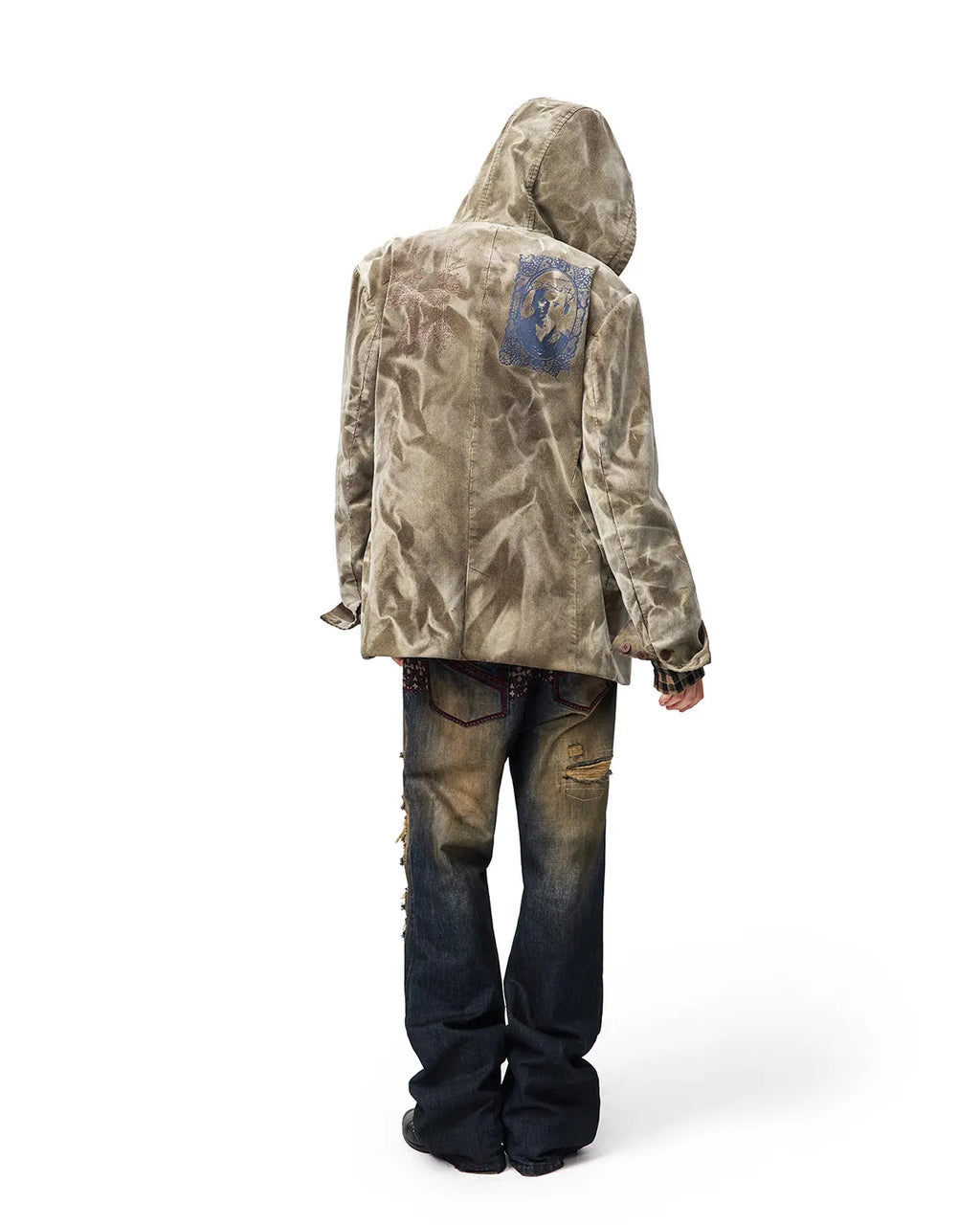 EMO Washed Corduroy Hooded Jacket Brown