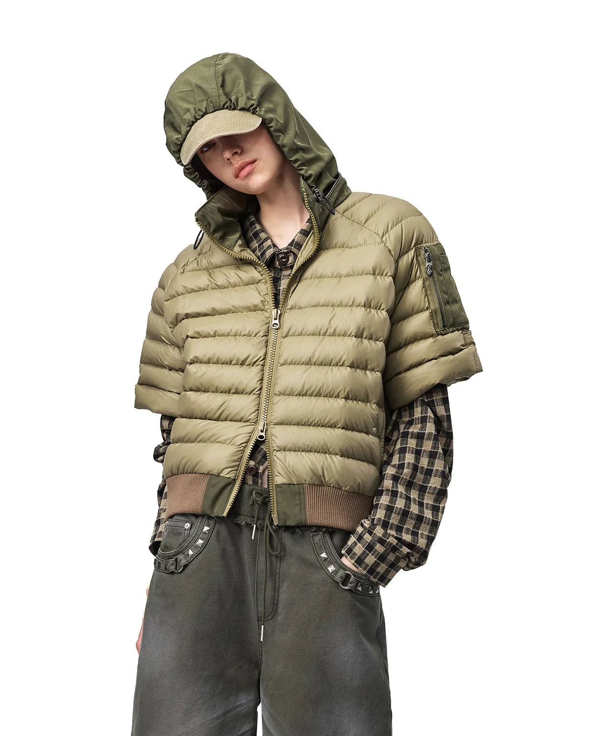 EMO Detachable Sleeve Puffer Jacket