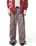EMO Logo Print Wide-Leg Sweatpants Red