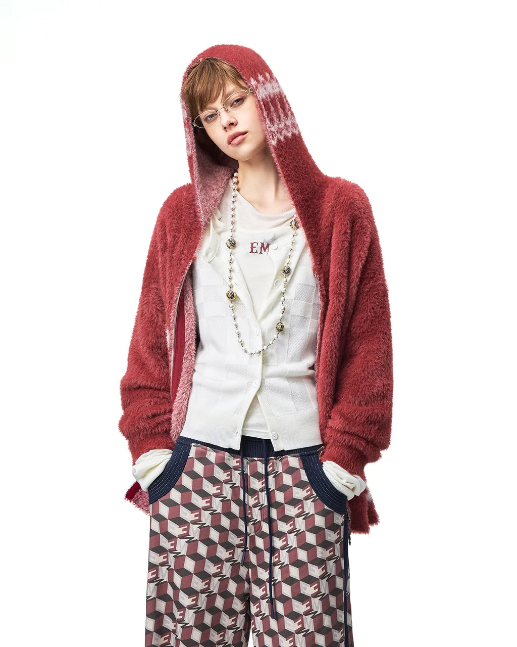 EMO Napoleonic Jacquard Hooded Cardigan