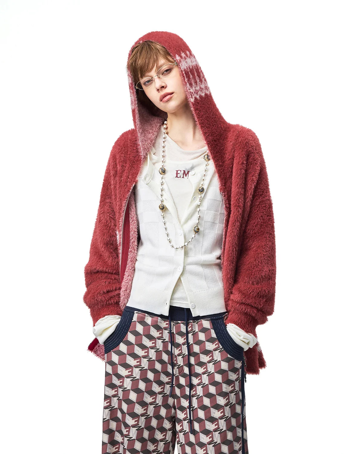 EMO Napoleonic Jacquard Hooded Cardigan