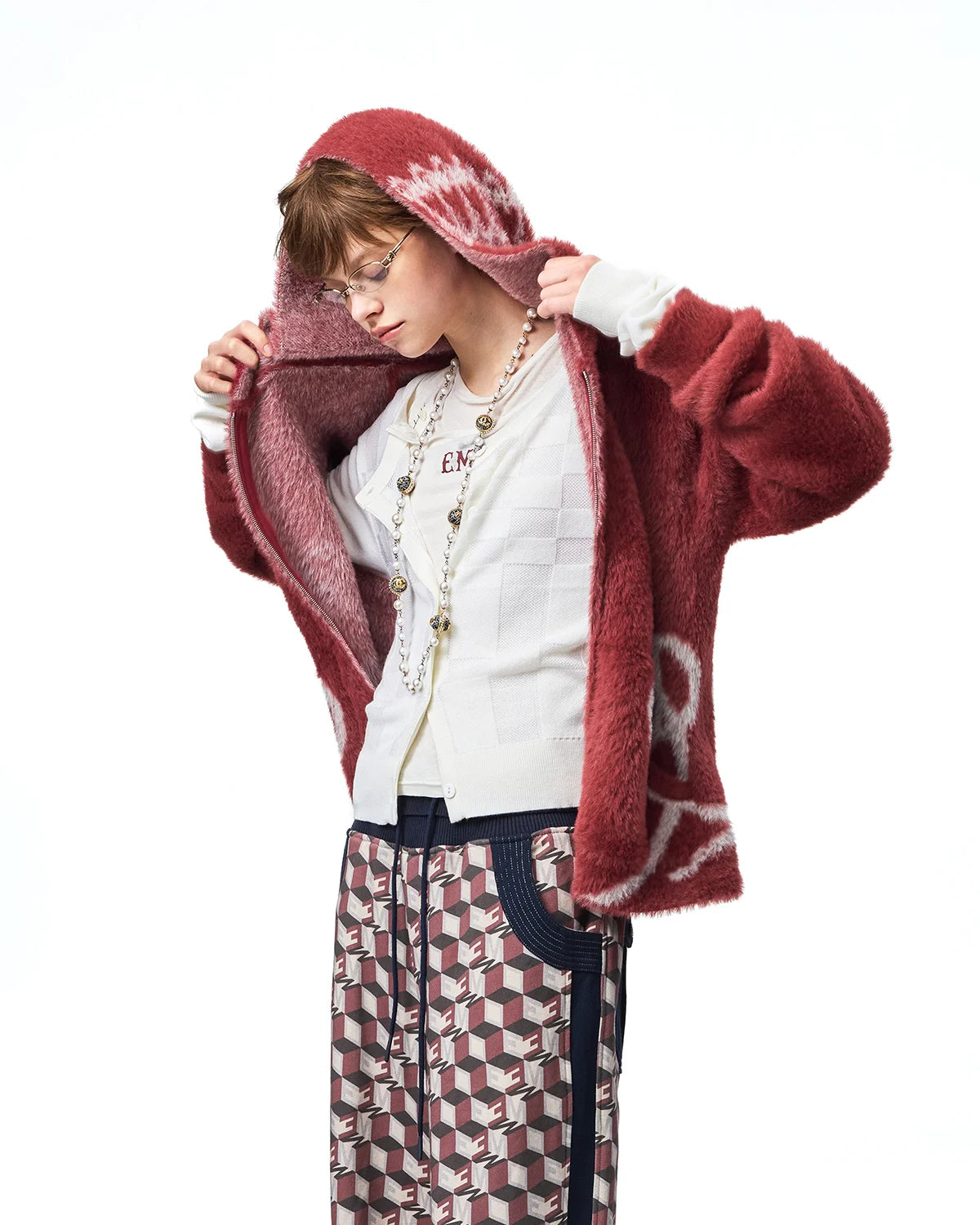 EMO Napoleonic Jacquard Hooded Cardigan