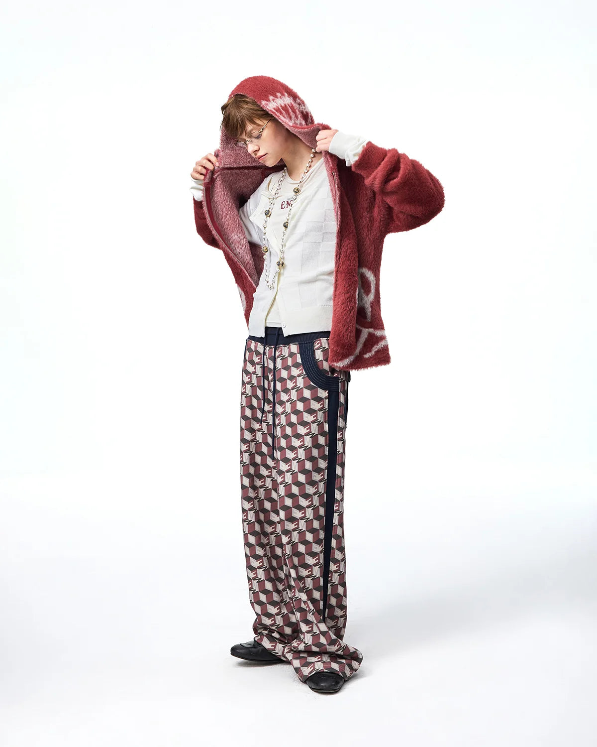 EMO Napoleonic Jacquard Hooded Cardigan