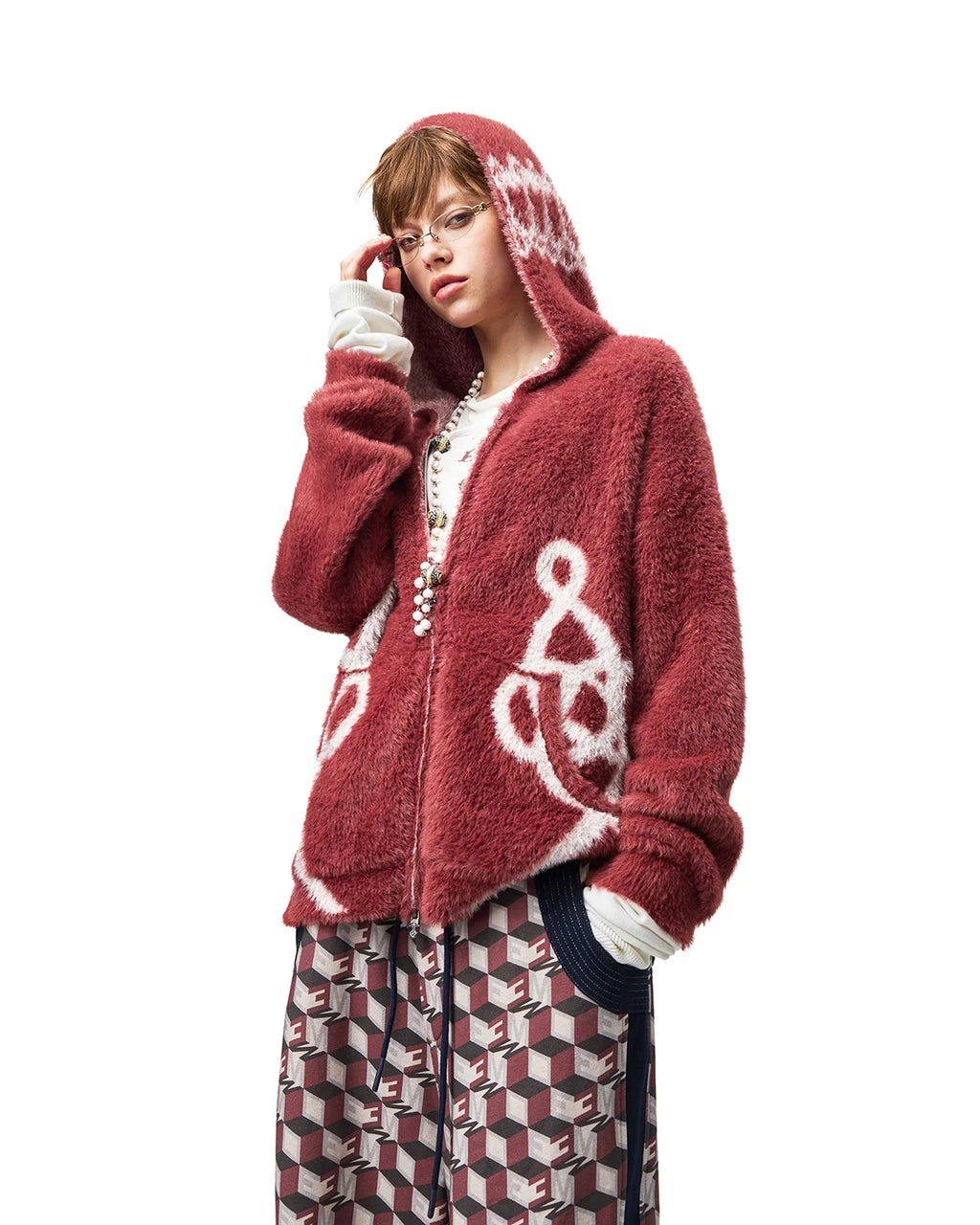 EMO Napoleonic Jacquard Hooded Cardigan
