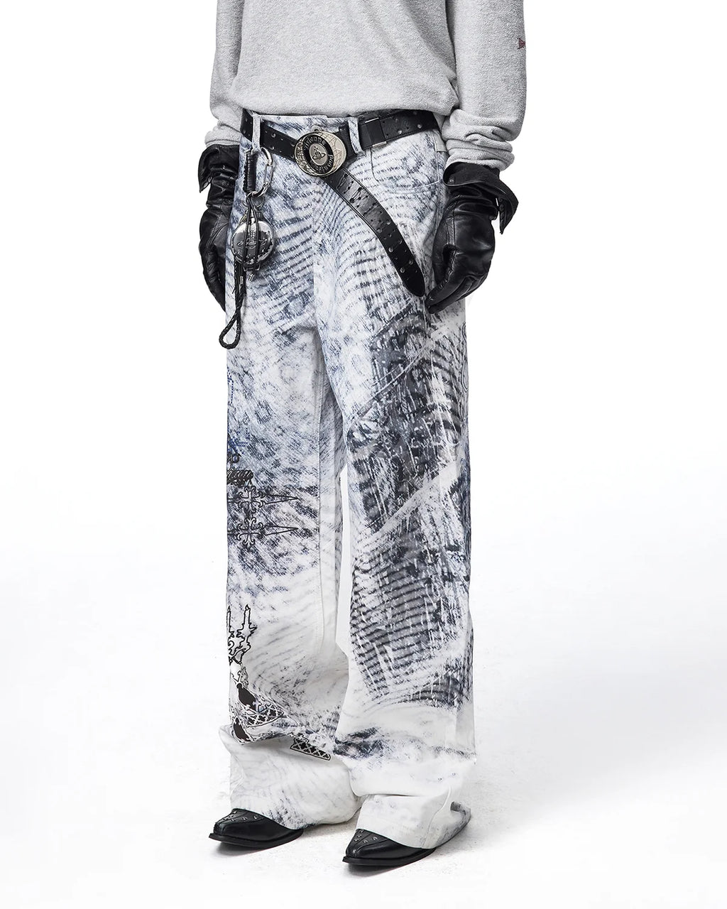 EMO Tatlin Tower Printed Straight-Leg Pants Side View