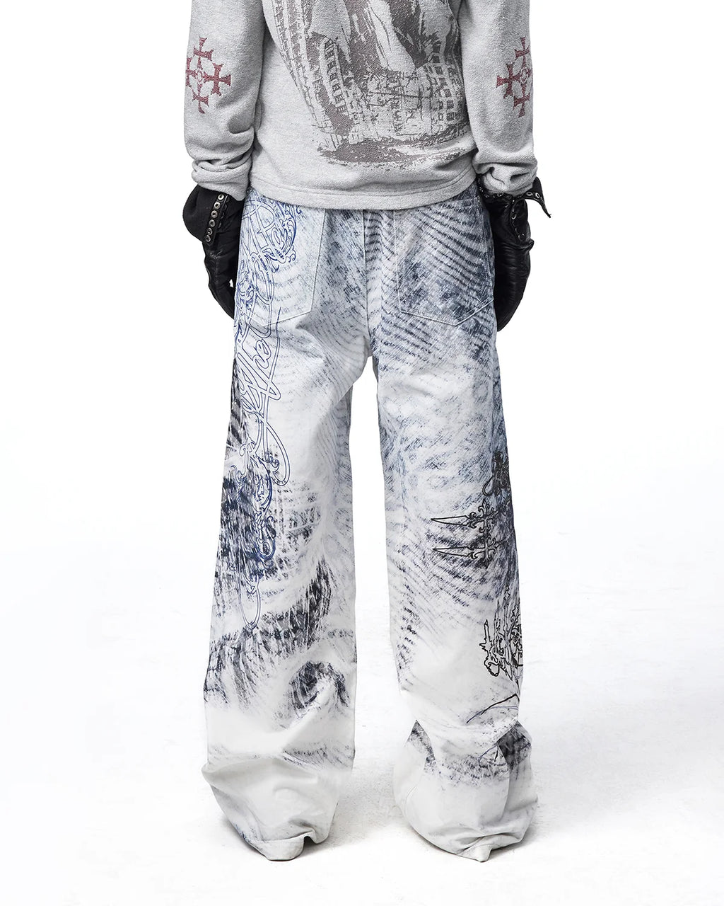 EMO Tatlin Tower Printed Straight-Leg Pants Back View